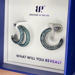 Stunning Blue Crystal Hoop Earrings by BP